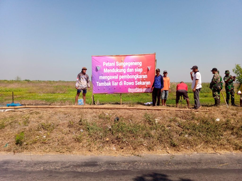 Sosialisasi pembongkaran tambak diRawa Sekaran oleh SDA Prop JATIM